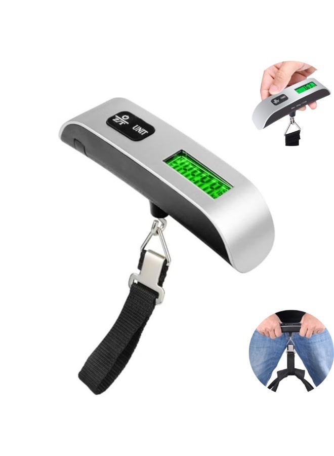 ميزان أمتعة رقمي معلق، ميزان محمول باليد، ميزان حقائب سفر، مزود بشاشة LCD، سعة 50 كجم/110 رطل - Image 1